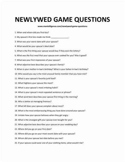 friend newlywed game questions